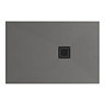 Imperia 1200 x 900mm Graphite Slate Effect Rectangular Shower Tray with Black Waste