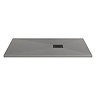 Imperia 1200 x 900mm Graphite Slate Effect Rectangular Shower Tray with Black Waste