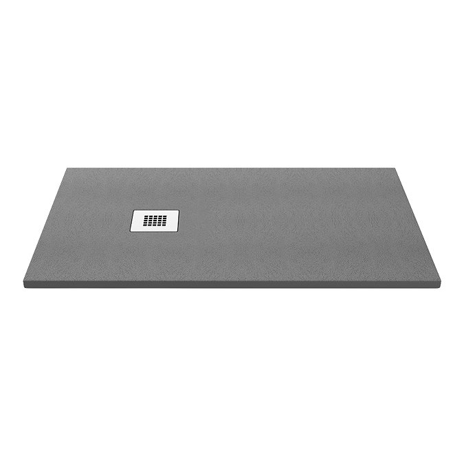 Imperia 1200 x 900mm Graphite Slate Effect Rectangular Tray + Chrome Waste