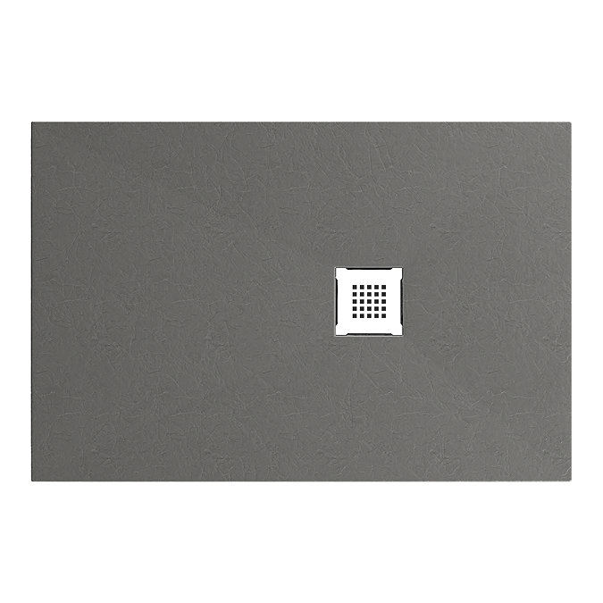 Imperia 1400 x 900mm Graphite Slate Effect Rectangular Shower Tray with White Waste