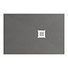 Imperia 1400 x 900mm Graphite Slate Effect Rectangular Shower Tray with White Waste