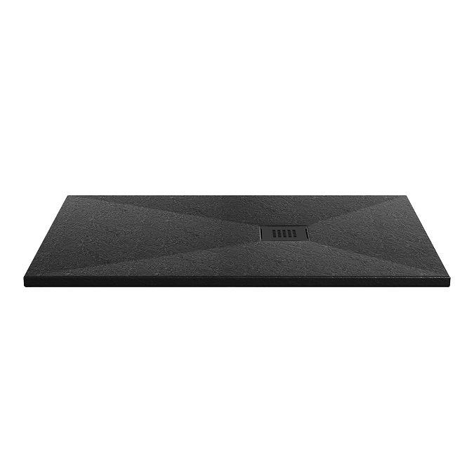 Imperia 1400 x 900mm Black Slate Effect Rectangular Shower Tray + Black Waste