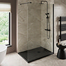 Imperia 1400 x 900mm Black Slate Effect Rectangular Shower Tray + Black Waste