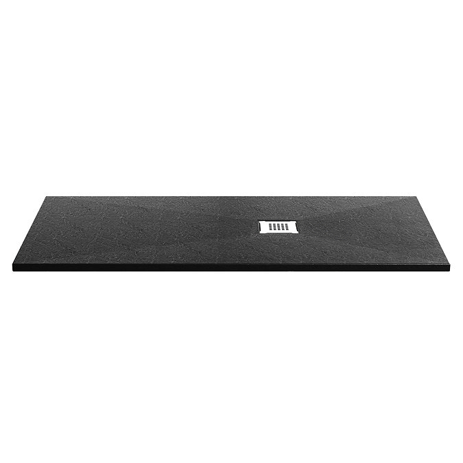 Imperia 1700 x 700mm Black Slate Effect Rectangular Shower Tray + White Waste