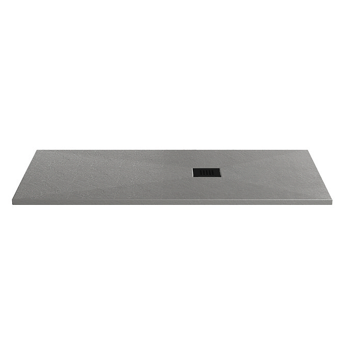 Imperia 1700 x 700mm Graphite Slate Effect Rectangular Shower Tray + Black Waste