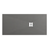 Imperia 1700 x 700mm Graphite Slate Effect Rectangular Shower Tray + White Waste