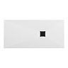 Imperia 1700 x 700mm White Slate Effect Rectangular Shower Tray + Black Waste