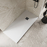 Imperia 1700 x 700mm White Slate Effect Rectangular Shower Tray + Black Waste