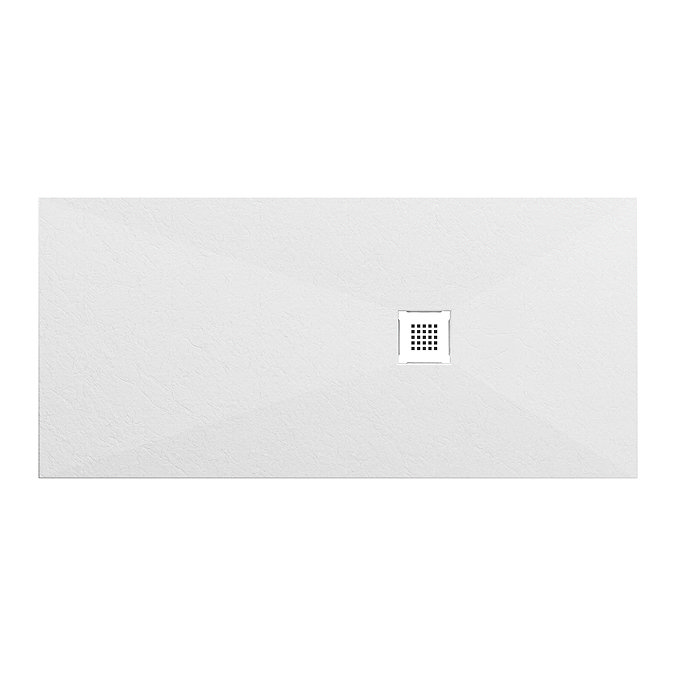 Imperia 1700 x 700mm White Slate Effect Rectangular Shower Tray + White Waste