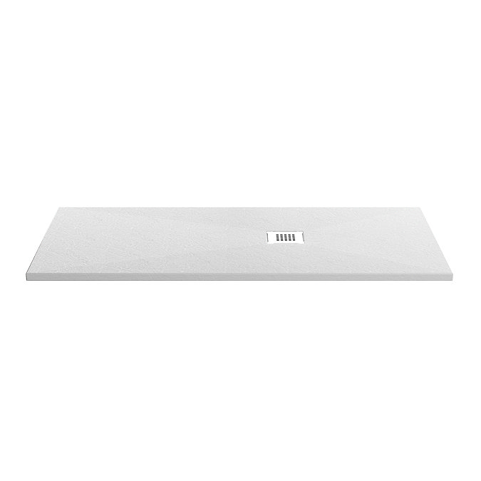 Imperia 1700 x 700mm White Slate Effect Rectangular Shower Tray + White Waste