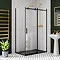 Imperia 1700 x 700mm Black Slate Effect Rectangular Shower Tray + Black Waste