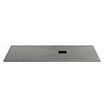 Imperia 1700 x 800mm Graphite Slate Effect Rectangular Shower Tray + Black Waste