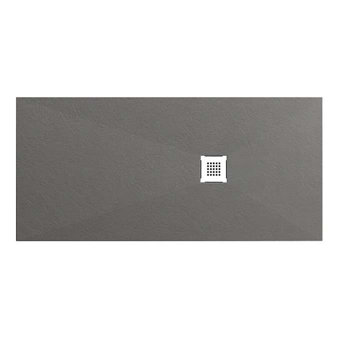 Imperia 1700 x 800mm Graphite Slate Effect Rectangular Shower Tray + White Waste