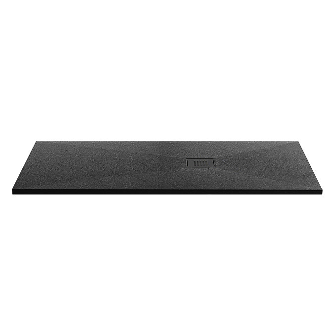 Imperia 1700 x 800mm Black Slate Effect Rectangular Shower Tray + Black Waste