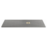 Imperia 1700 x 800mm Graphite Slate Effect Rectangular Shower Tray + Brushed Brass Waste