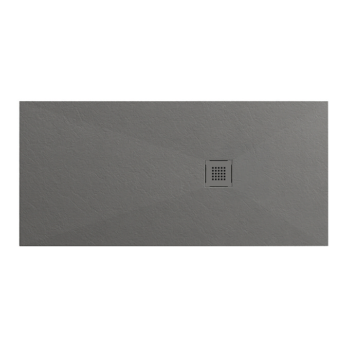 Imperia 1700 x 800mm Graphite Slate Effect Rectangular Shower Tray + Graphite Waste