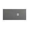 Imperia 1700 x 800mm Graphite Slate Effect Rectangular Shower Tray with Chrome Waste