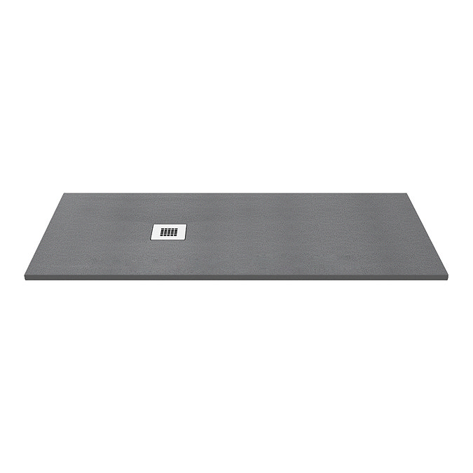 Imperia 1700 x 800mm Graphite Slate Effect Rectangular Shower Tray + Chrome Waste