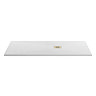 Imperia 1700 x 800mm White Slate Effect Rectangular Shower Tray + Brushed Brass Waste