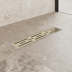 Imperia 300 Linear Grid Cover Waste Kit Brushed Brass