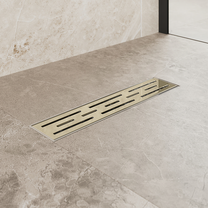 Imperia 300 Linear Wet Room Rectangular Tray Former Kit (End Waste in Brushed Brass)