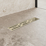 Imperia 300 Linear Wet Room Rectangular Tray Former Kit (End Waste in Brushed Brass)