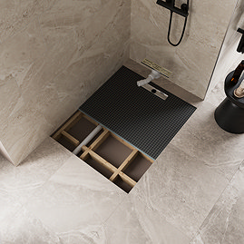 Imperia 300 Linear Wet Room Rectangular Tray Former Kit (End Waste in Brushed Brass)