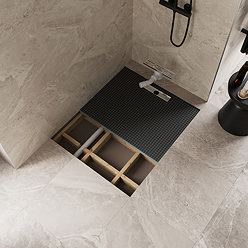 Imperia 300 Linear Wet Room Rectangular Tray Former Kit (End Waste in Chrome)
