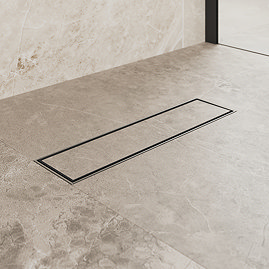 Imperia 300 Linear Tileable Cover Waste Kit Matt Black