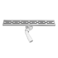 Imperia 600 Brushed Chrome Linear Grid Drain Cover Wetroom Waste Kit