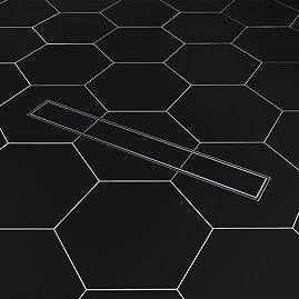 Imperia 600 Brushed Chrome Linear Tileable Drain Cover Wetroom Waste Kit