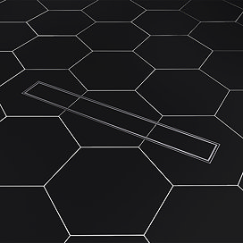 Imperia 600 Brushed Chrome Linear Tileable Drain Cover Wetroom Waste Kit