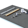 Imperia 600 Linear Wet Room Rectangular Tray Former Kit (End Waste in Brushed Brass)