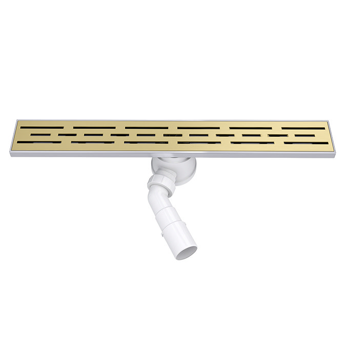 Imperia 600 Linear Wet Room Rectangular Tray Former Kit (End Waste in Brushed Brass)