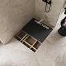 Imperia 600 Linear Wet Room Rectangular Tray Former Kit (End Waste in Brushed Brass) 