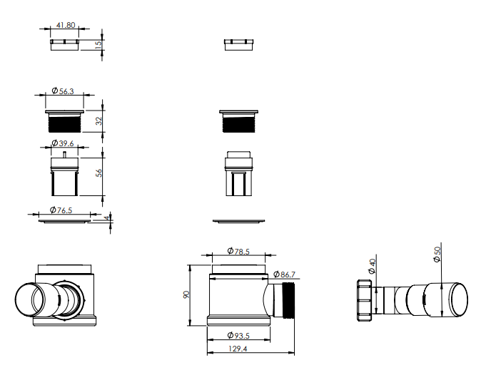 Imperia 600 Linear Wet Room Rectangular Tray Former Kit (End Waste in Brushed Brass)