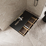 Imperia 600 Linear Wet Room Rectangular Tray Former Kit (Offset Centre Waste in Brushed Brass)