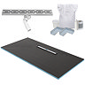 Imperia 600 Linear Wet Room Rectangular Tray Former Kit (Offset Centre Waste in Chrome) 1800 x 900 x 30mm