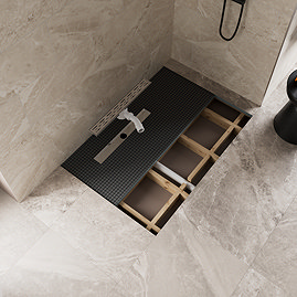 Imperia 600 Linear Wet Room Rectangular Tray Former Kit (Offset Centre Waste in Chrome) 1800 x 900 x 30mm