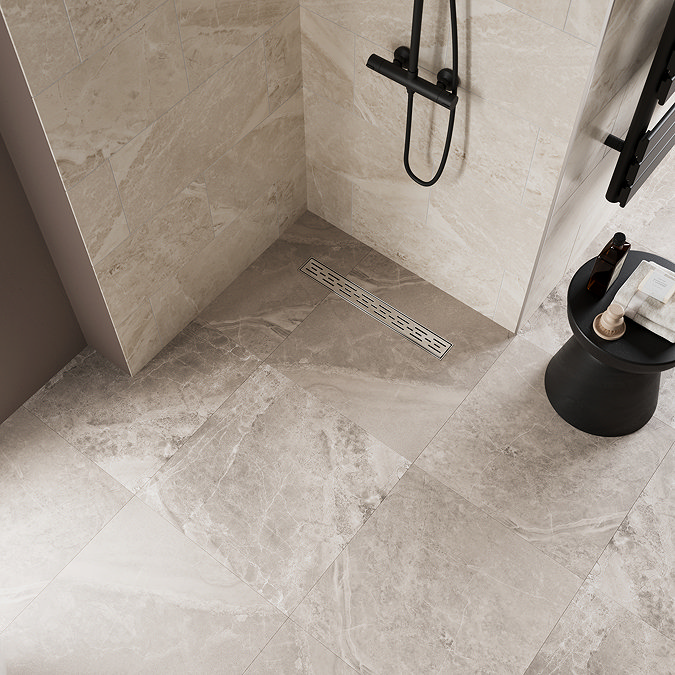 Imperia 600 Linear Wet Room Square Tray Former Kit (End Waste in Chrome)