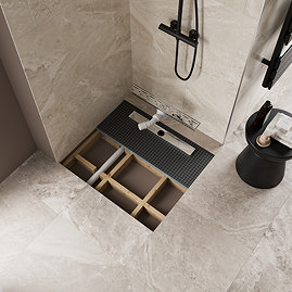 Imperia 600 Linear Wet Room Square Tray Former Kit (End Waste in Chrome)