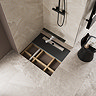 Imperia 600 Linear Wet Room Square Tray Former Kit (End Waste in Matt Black)