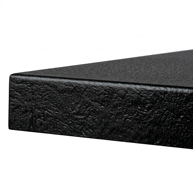 Imperia 800 x 800mm Black Slate Effect Quadrant Shower Tray + Graphite Waste