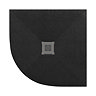 Imperia 800 x 800mm Black Slate Effect Quadrant Shower Tray + Graphite Waste