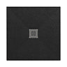 Imperia 800 x 800mm Black Slate Effect Square Shower Tray + Graphite Waste