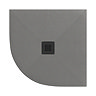 Imperia 800 x 800mm Graphite Slate Effect Quadrant Shower Tray + Black Waste