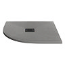 Imperia 800 x 800mm Graphite Slate Effect Quadrant Shower Tray + Black Waste