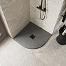 Imperia 800 x 800mm Graphite Slate Effect Quadrant Shower Tray + Black Waste