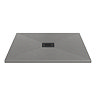 Imperia 800 x 800mm Graphite Slate Effect Square Shower Tray + Black Waste