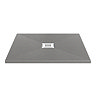 Imperia 800 x 800mm Graphite Slate Effect Square Shower Tray + White Waste